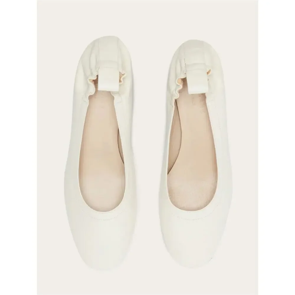Everlane The Day Heel Bone Leather Block Heel Slip On Size 7.5 Sustainable NWOB - Picture 2 of 9